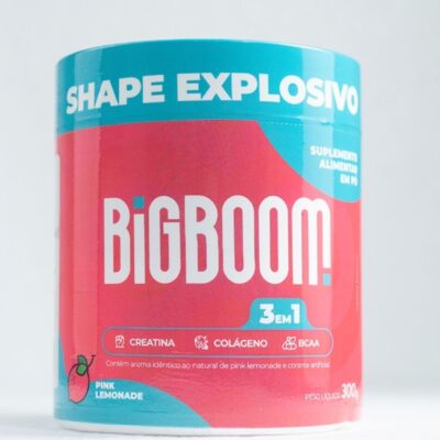 Creatina – BIGBOOM – 100% Pura 300G. A única 3 em 1 | Colágeno, BCAA + Creatina Monohidratada – para mulheres, crescimento de glúteos, crescimento muscular, aumento de energia, auxílio cognitivo e Colágeno.